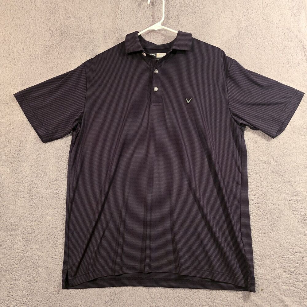 Callaway Golf Men's Opti-Dri Polo Shirt Short Sleeves Black with Stripes Size M